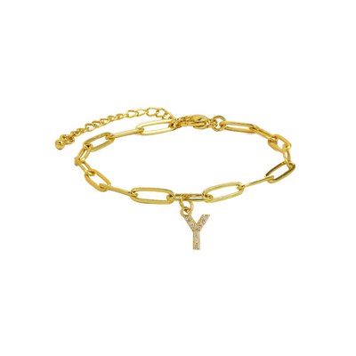 Zartes Papierclip-Armband mit Anfangsbuchstaben