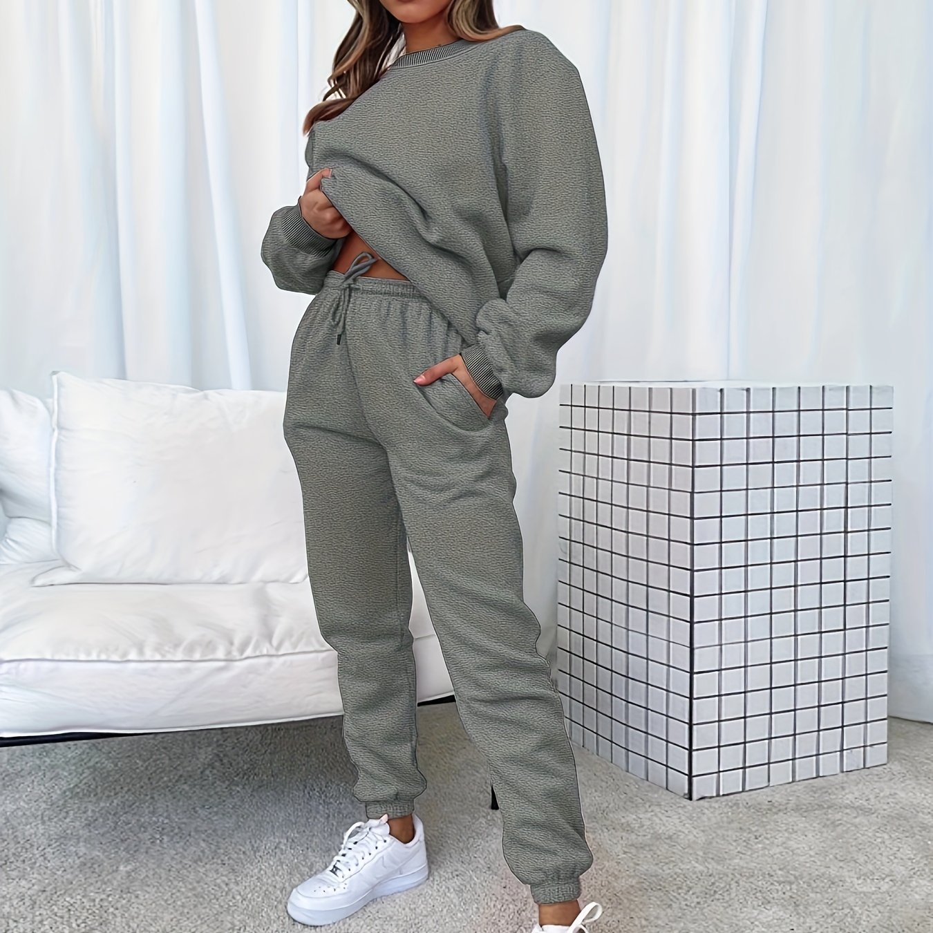 Yosi Style | Glamouröses, solides zweiteiliges Set für mühelosen Stil