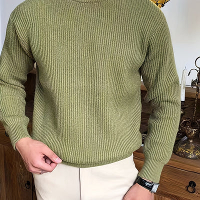 Yve | Herbst & Winter Eleganz, Herren Rundhals Pullover mit warmer Stricktextur