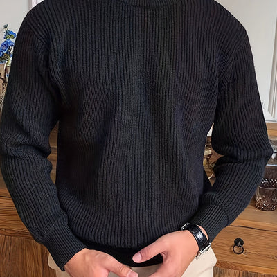 Yve | Herbst & Winter Eleganz, Herren Rundhals Pullover mit warmer Stricktextur