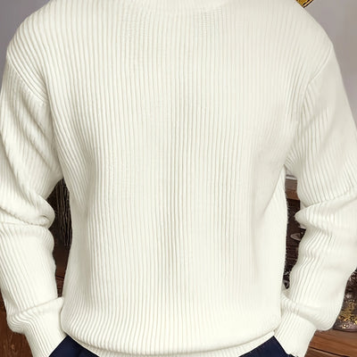 Yve | Herbst & Winter Eleganz, Herren Rundhals Pullover mit warmer Stricktextur
