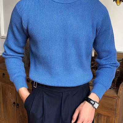 Yve | Herbst & Winter Eleganz, Herren Rundhals Pullover mit warmer Stricktextur