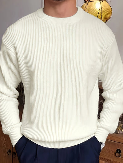 Yve | Herbst & Winter Eleganz, Herren Rundhals Pullover mit warmer Stricktextur