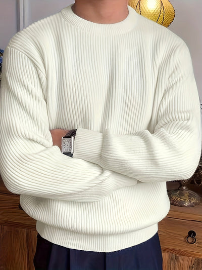 Yve | Herbst & Winter Eleganz, Herren Rundhals Pullover mit warmer Stricktextur