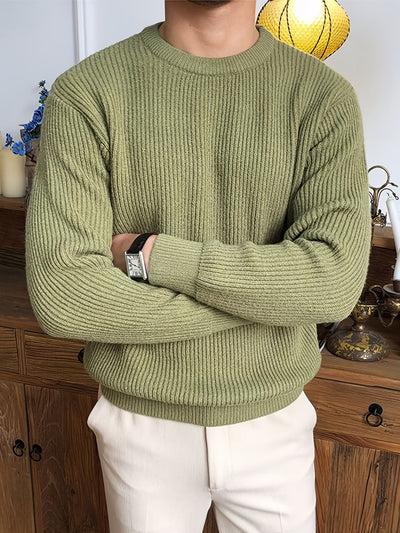Yve | Herbst & Winter Eleganz, Herren Rundhals Pullover mit warmer Stricktextur