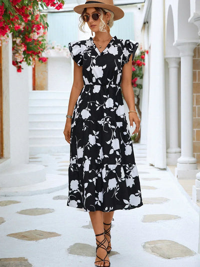Yoselin® | Elegantes Sommerkleid mit Blumendruck