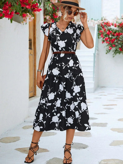 Yoselin® | Elegantes Sommerkleid mit Blumendruck