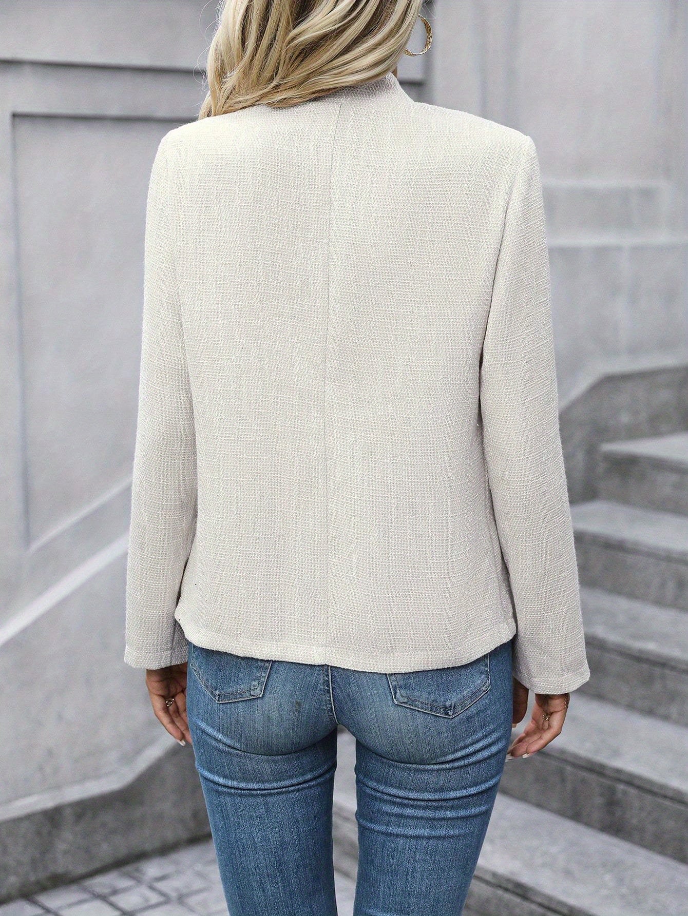 Zenzi Elegance | Solide Jacke mit offener Front für mühelosen Chic in jeder Jahreszeit