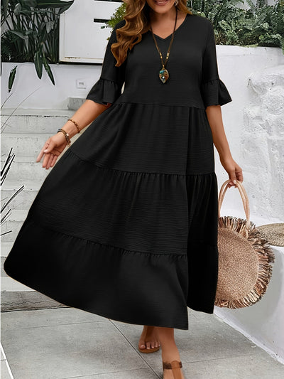 Pomona® | Kleid mit V-Ausschnitt in Übergröße