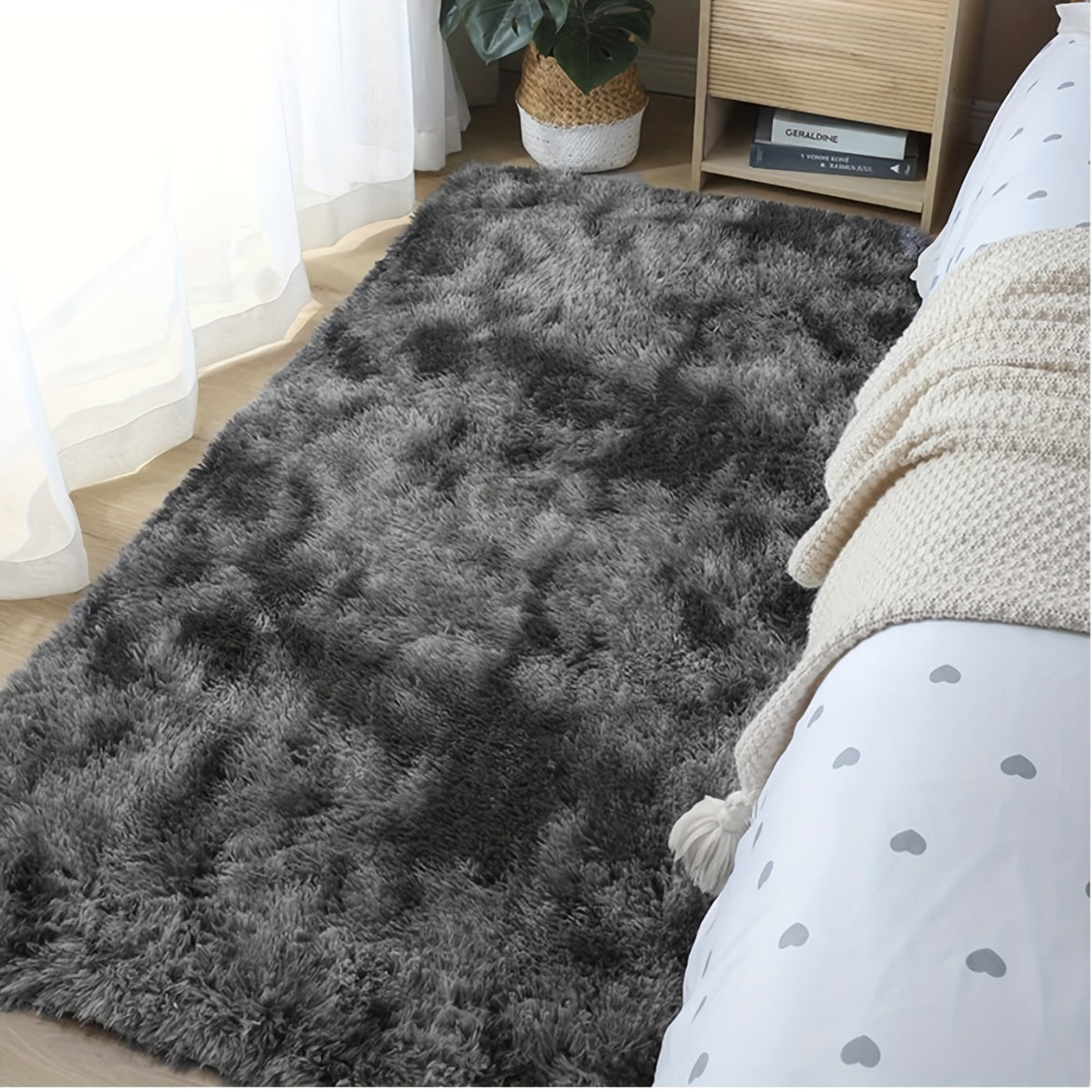 Weiche Plüsch-Teppiche – Rutschfeste Flauschige Shaggy Matratze im Tie-Dye-Design