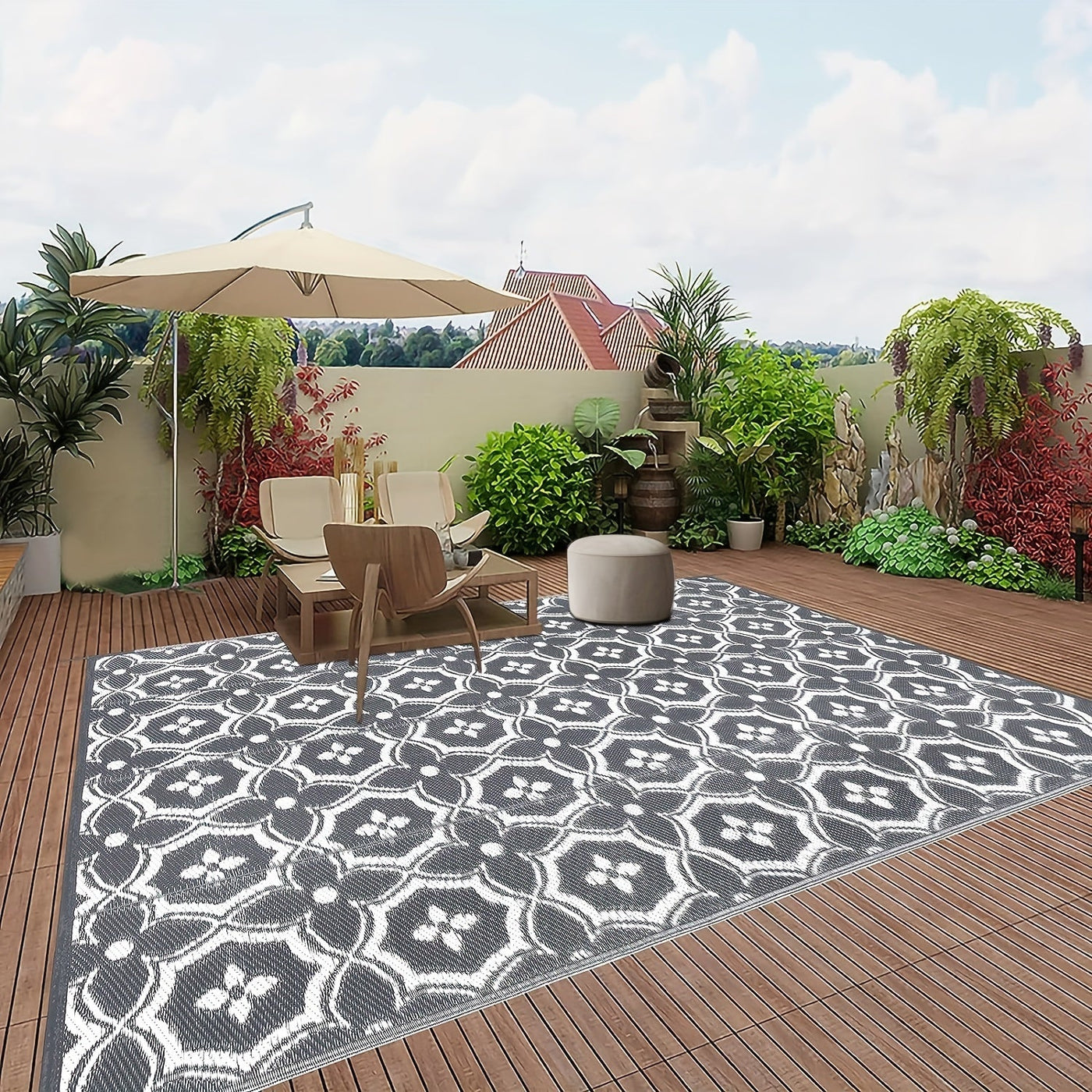 Wasserdichte Outdoor Matte – Strapazierfähiges Plastikstroh-Design