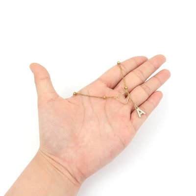 Zarter Diamant Buchstabe Anfangs Lariat Halskette