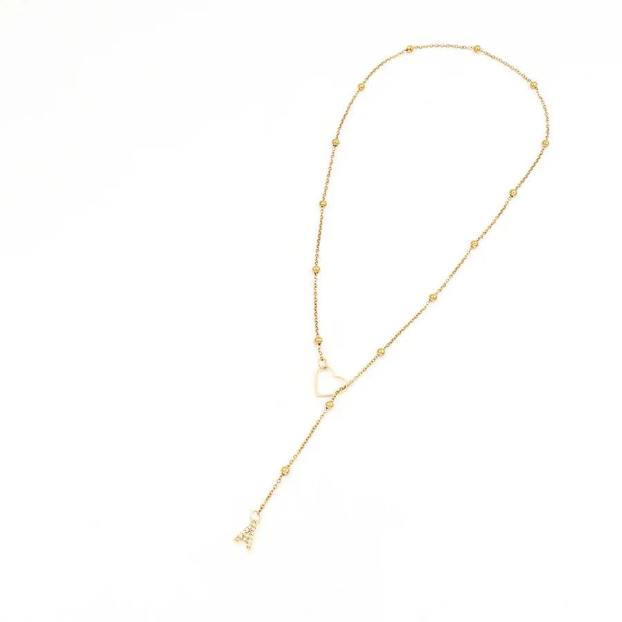 Zarter Diamant Buchstabe Anfangs Lariat Halskette