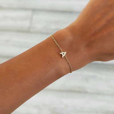 Zarter Anfangs Buchstabe Ketten Armband