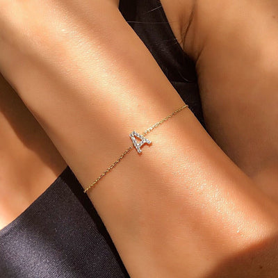 Zarter Anfangs Buchstabe Ketten Armband