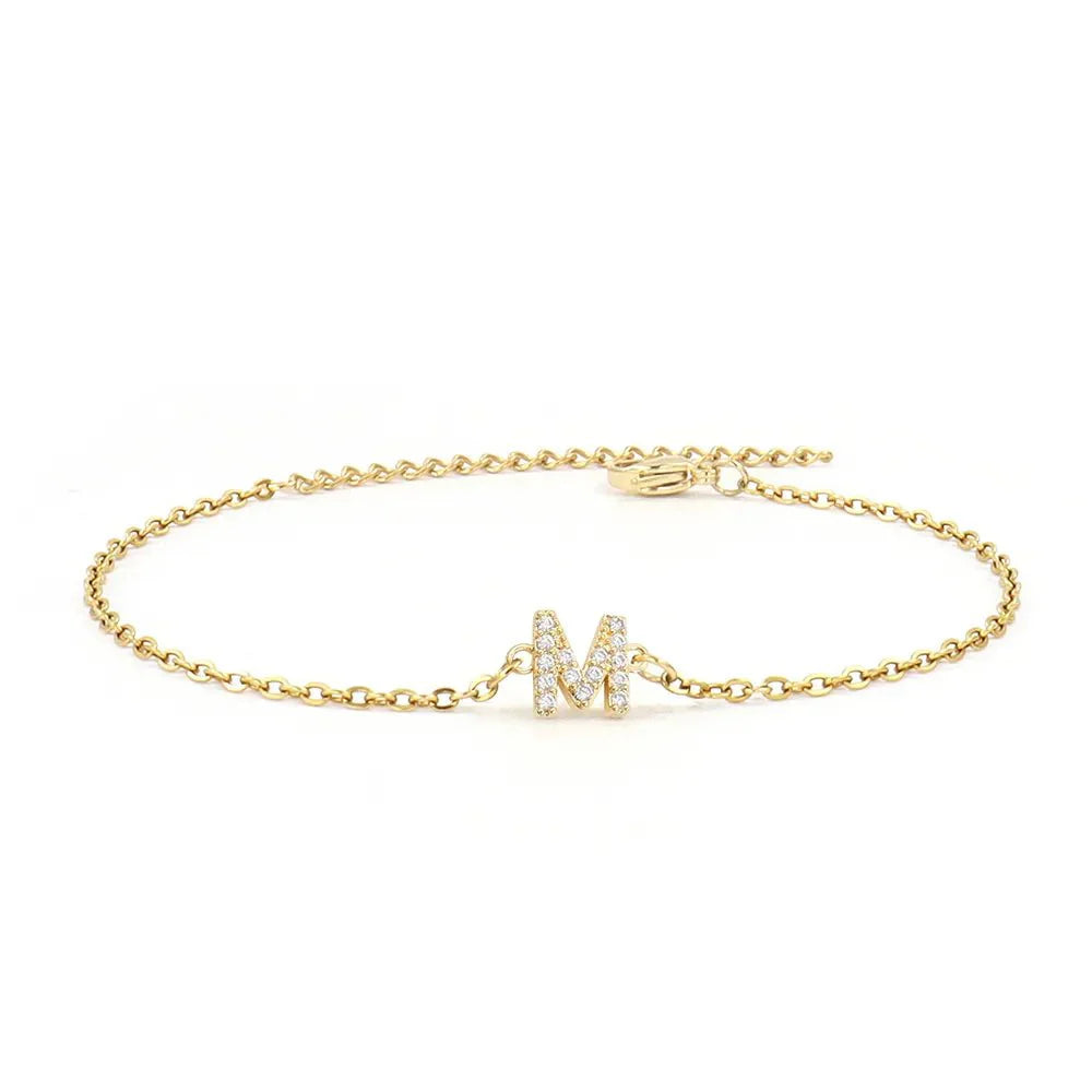 Zarter Anfangs Buchstabe Ketten Armband