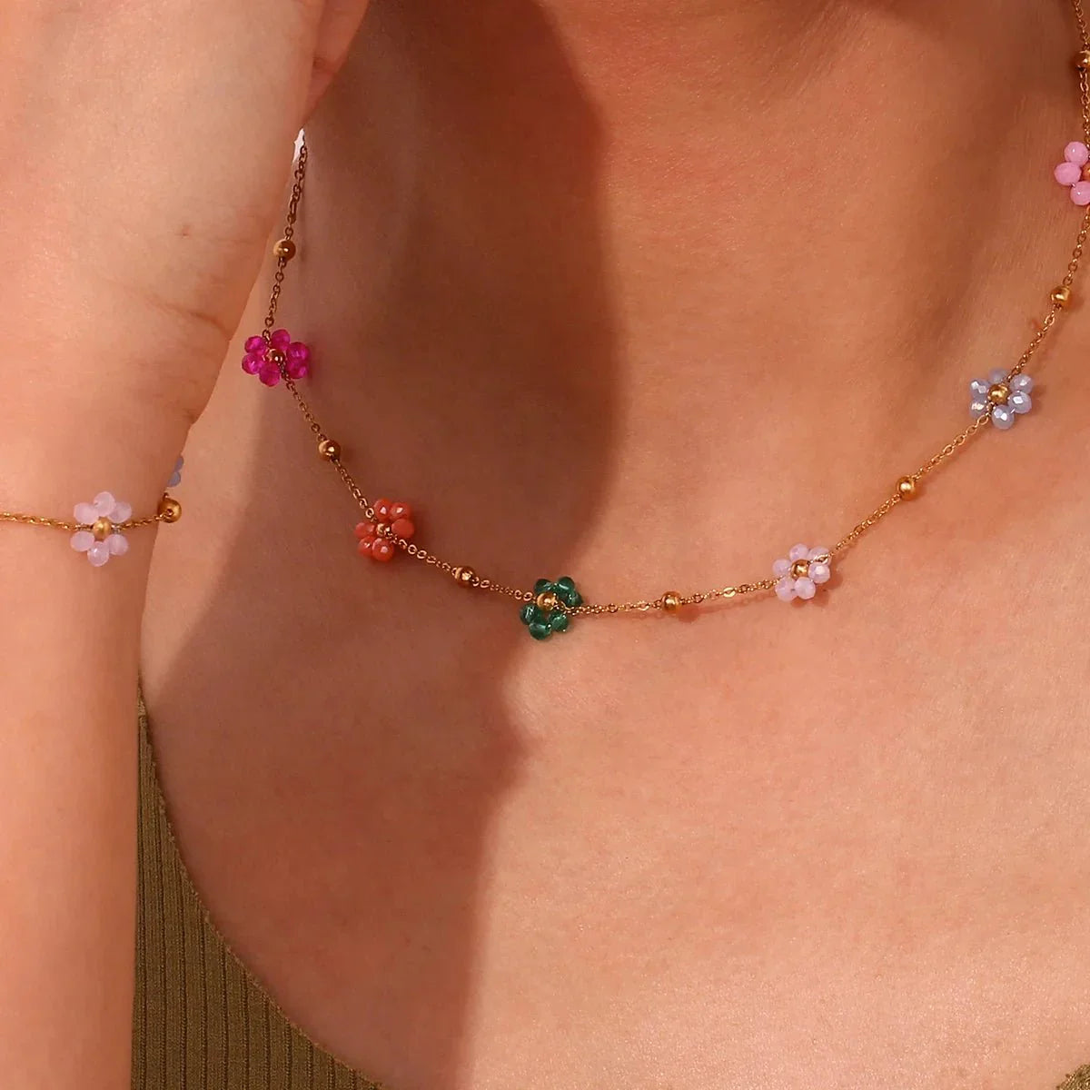 Zartes Frühlingsblumen-Schmuckset