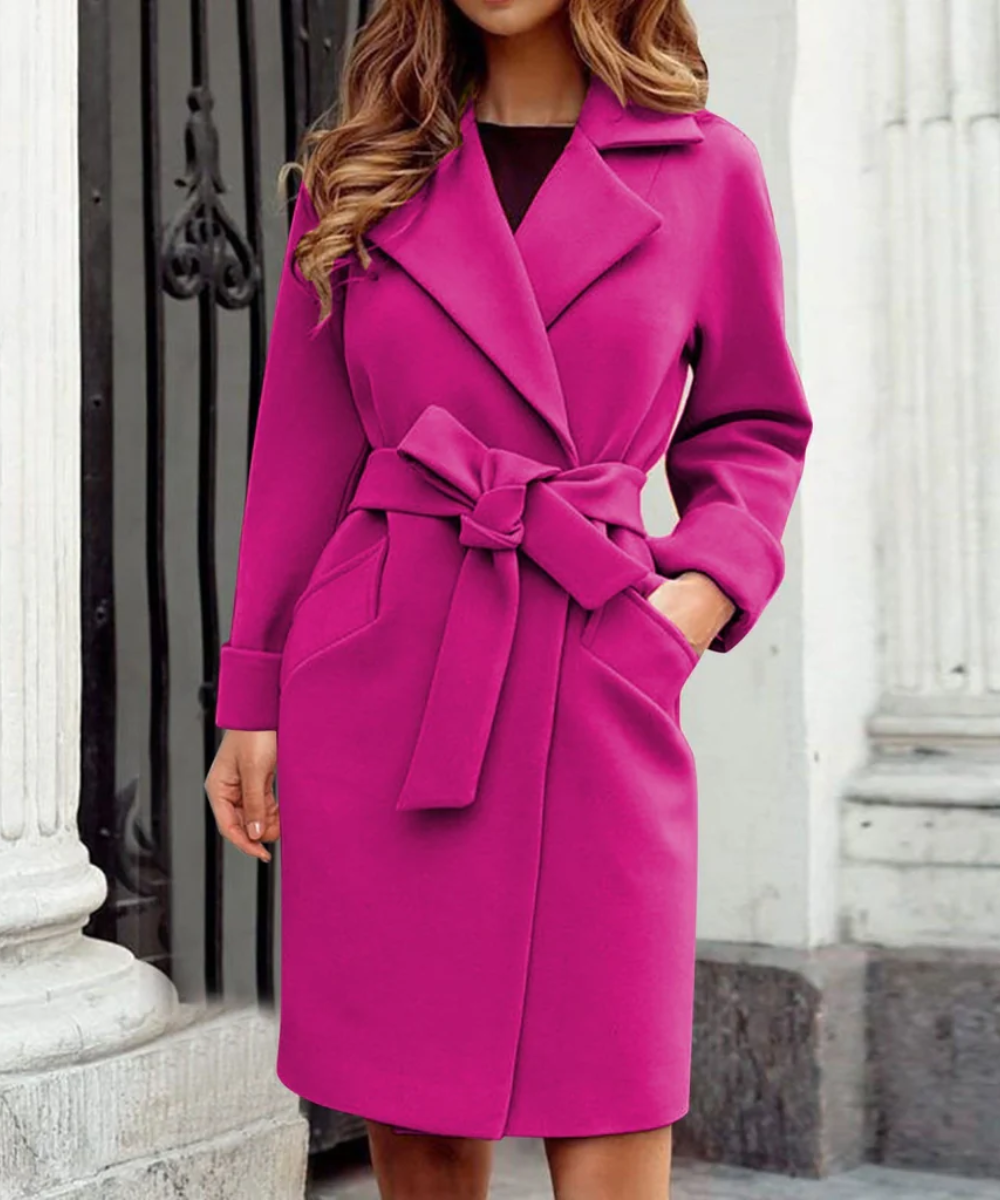 Zemirah | Damen Blau Trenchcoat | Lang