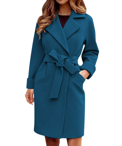 Zemirah | Damen Blau Trenchcoat | Lang