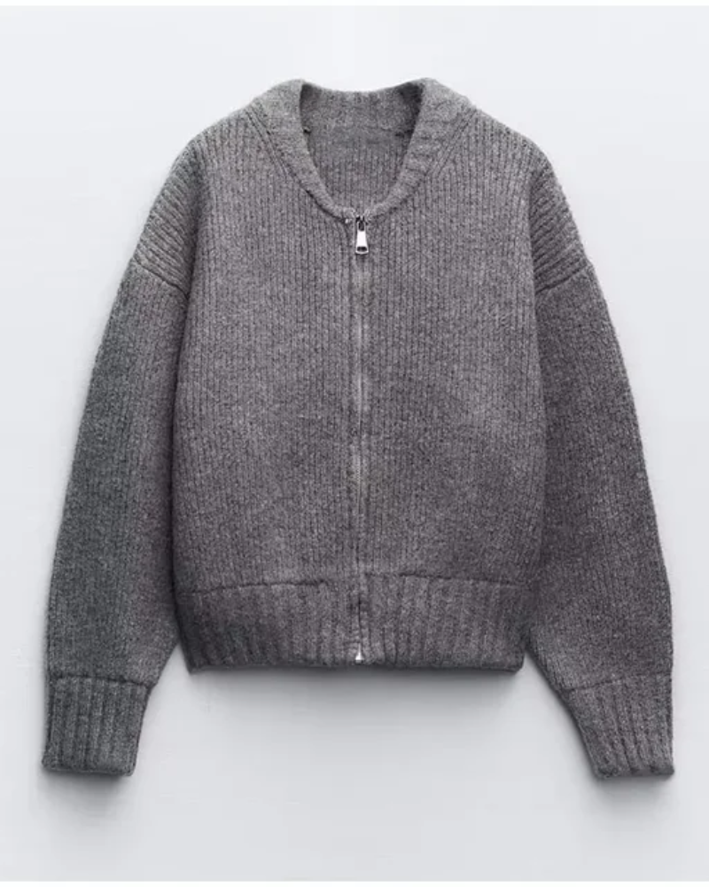 Abby | Damen Grau Strickjacke | Cardigan