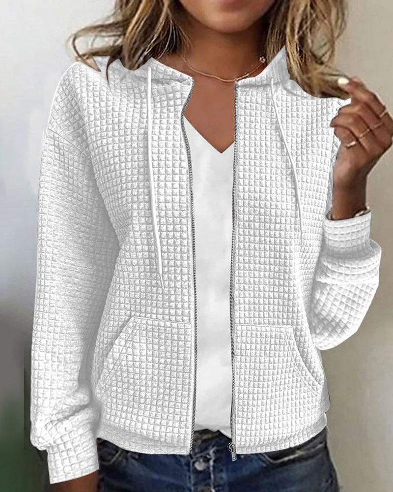 Damen lässiger Hoodie | Reißverschluss