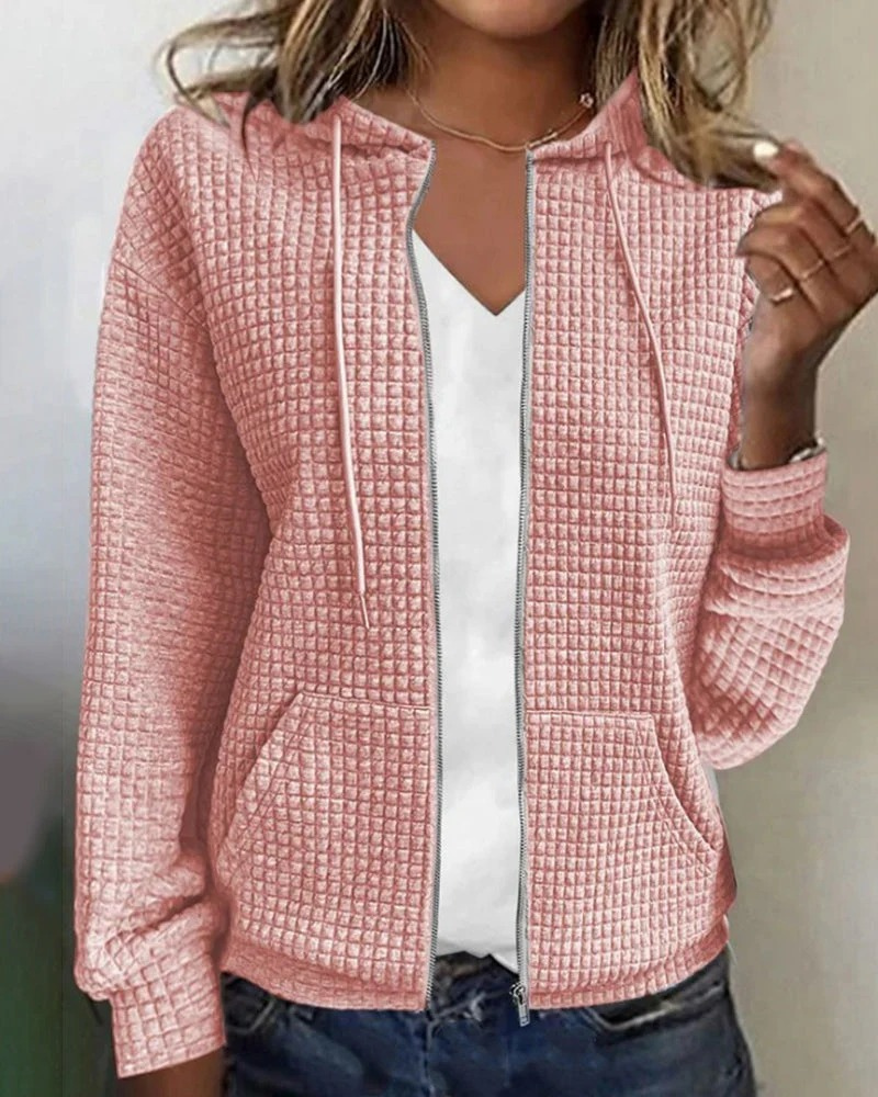 Damen lässiger Hoodie | Reißverschluss