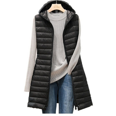 Whitney | Damen Ärmellose Weste | Lange Steppjacke