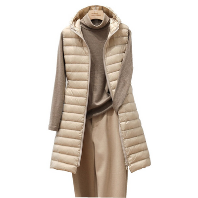 Whitney | Damen Ärmellose Weste | Lange Steppjacke