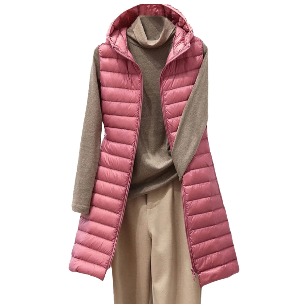 Whitney | Damen Ärmellose Weste | Lange Steppjacke