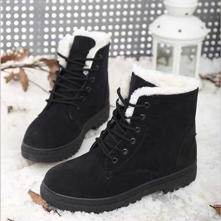 Wendy | Damen Schwarz Schneestiefel | Flach