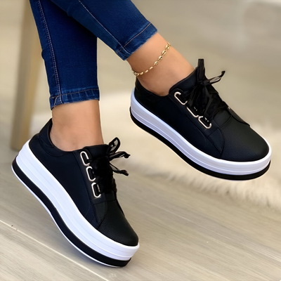 Yvonne | Schwarze Sneaker Damen | Turnschuhe