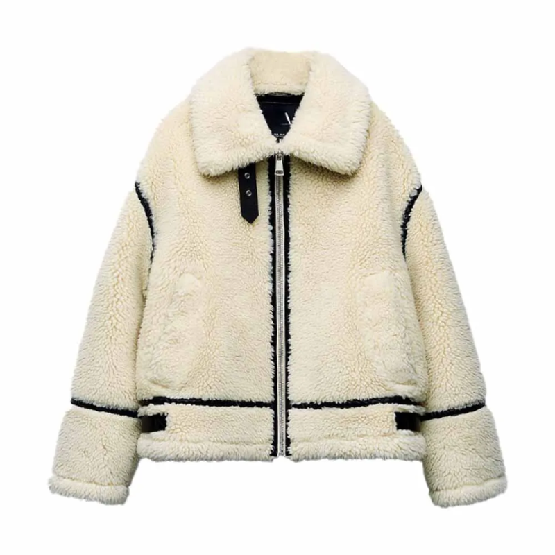 Wendle | Damen Teddy Jacke | Beige