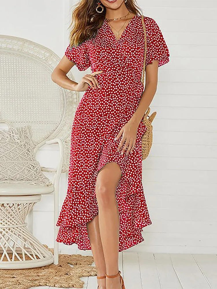 Weiches - Florales Boho Kleid Robe für dich