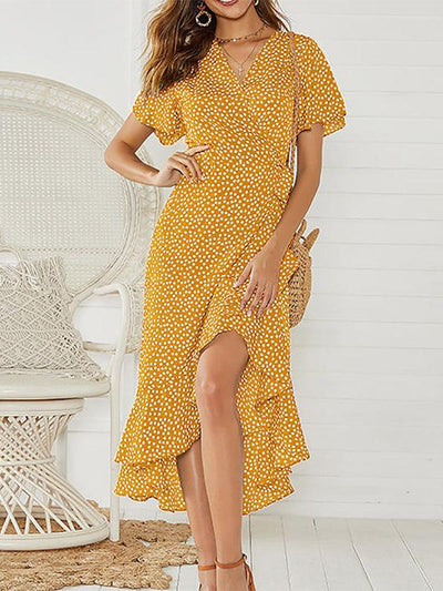 Weiches - Florales Boho Kleid Robe für dich