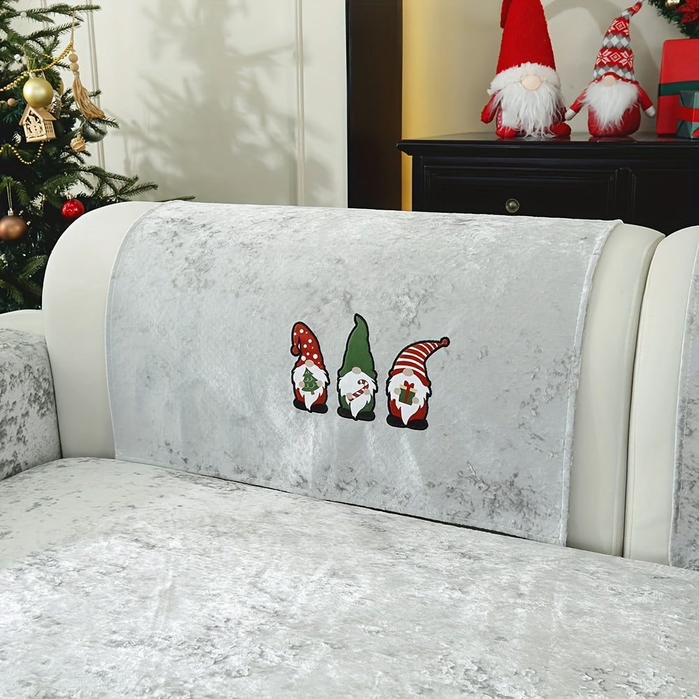Weihnachtlicher Santa Claus Sofaüberwurf – Weiches Chenille, Rutschfest & Fleckenresistent