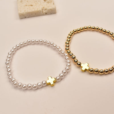 2-teiliges Armband-Satz – Elegante goldfarbene Akzente