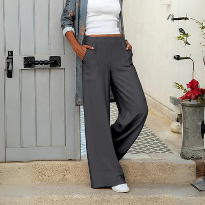 Weite Hose mit Taschen | Elastischer Bund | Luftiger Schnitt