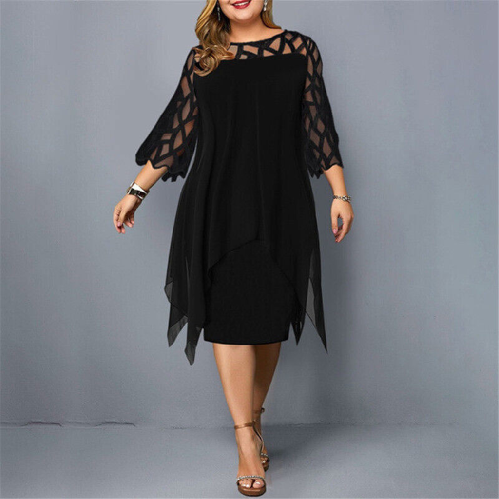 Zelle | Schwarz Partykleid | Midi