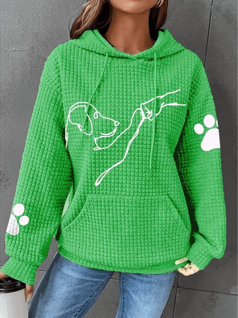 Warmer Damen-Kapunzenpulli | Mit Hunde-Drucken
