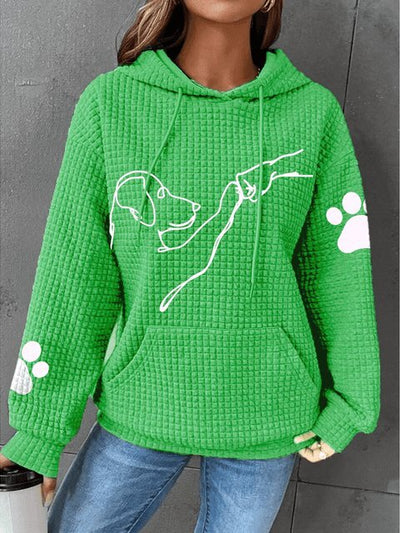 Warmer Damen-Kapunzenpulli | Mit Hunde-Drucken