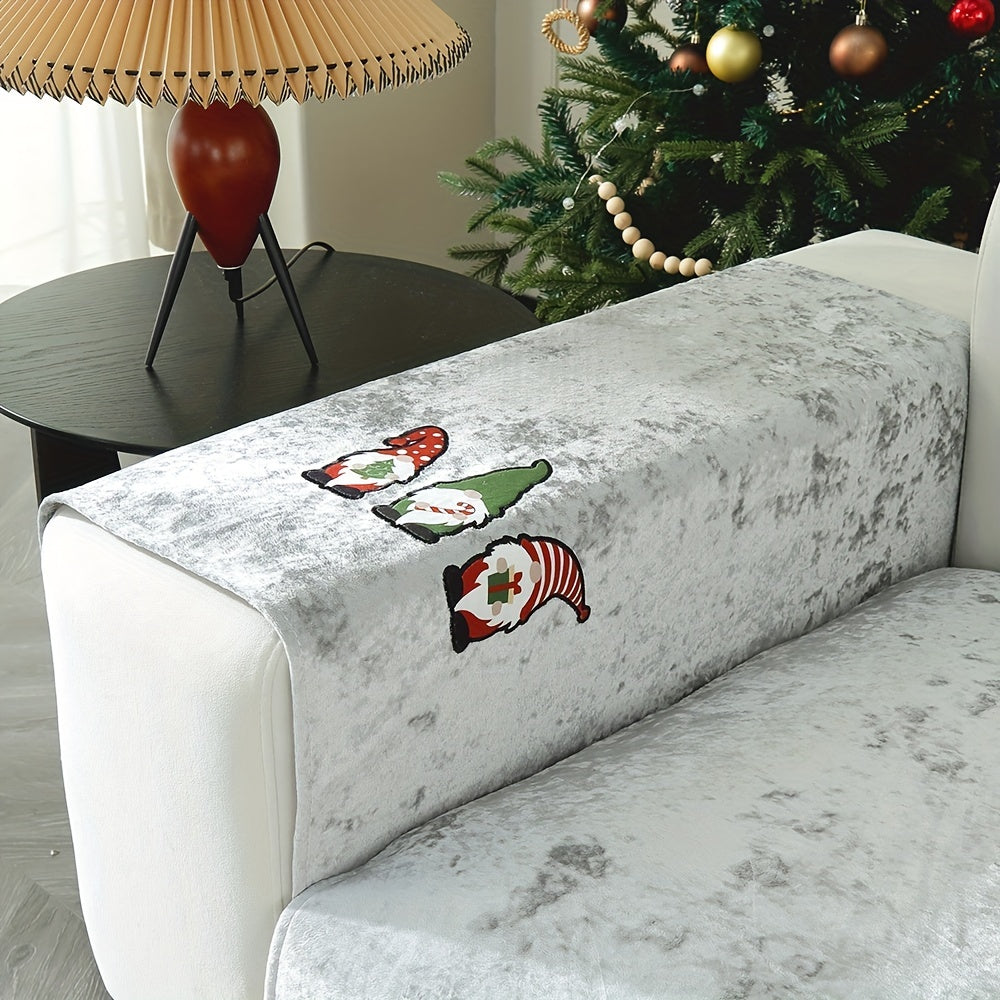 Weihnachtlicher Santa Claus Sofaüberwurf – Weiches Chenille, Rutschfest & Fleckenresistent