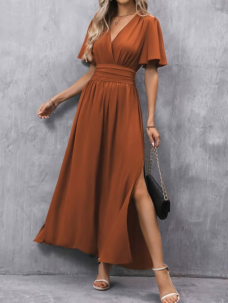 Macy | Festlich Kleid Braun | Midi