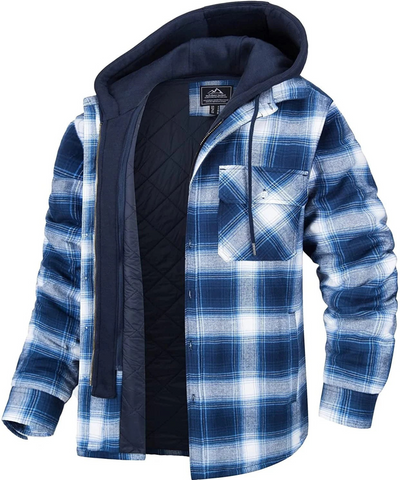 Herrenjacke mit Kapuze und Karomuster | Winter