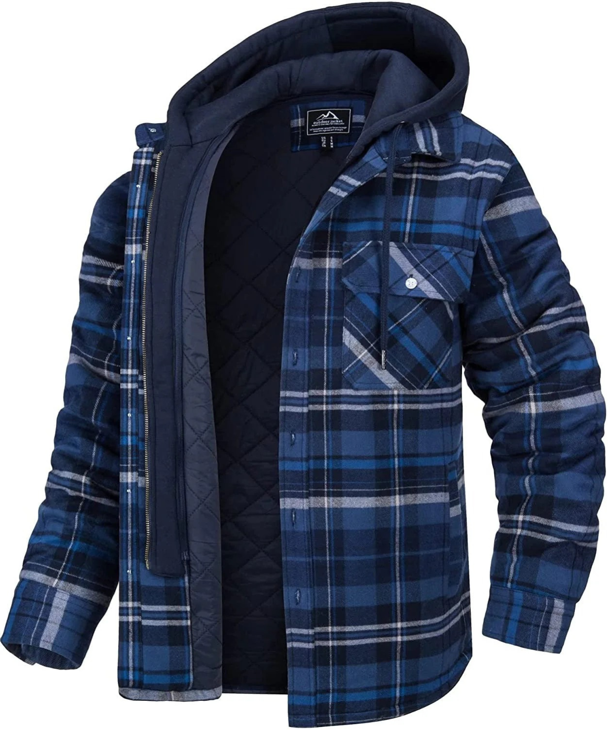 Herrenjacke mit Kapuze und Karomuster | Winter