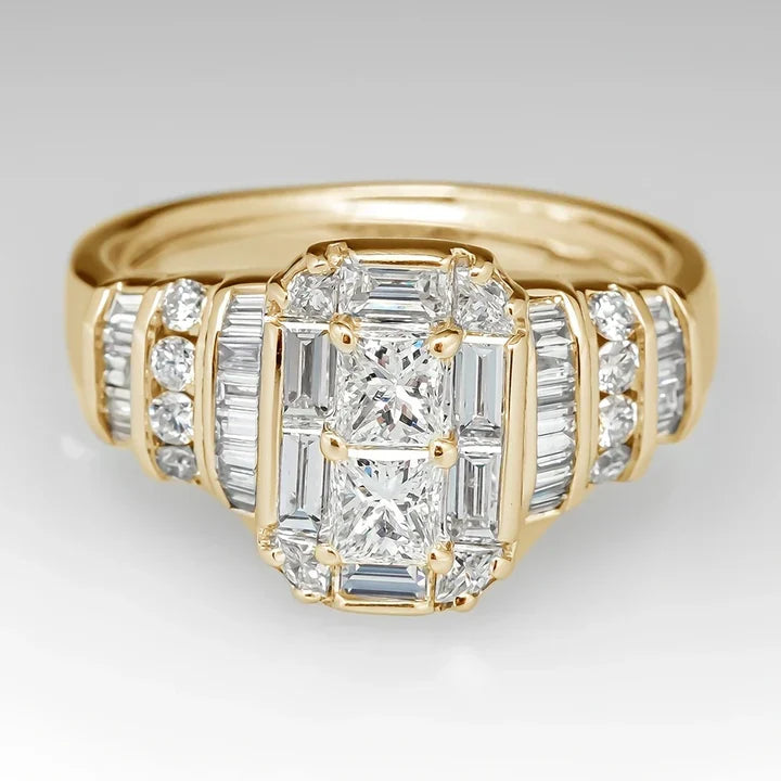 Weißes Glas Goldener Ring