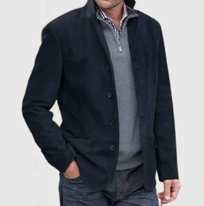 Wildlederjacke mit Knöpfen für Herren