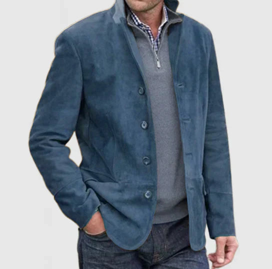 Wildlederjacke mit Knöpfen für Herren