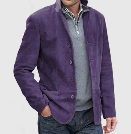Wildlederjacke mit Knöpfen für Herren
