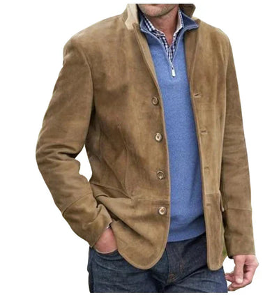 Wildlederjacke mit Knöpfen für Herren