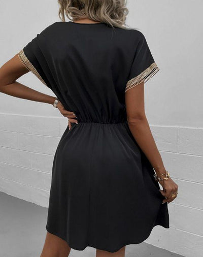 Ximena® | Sommerkleid für Damen mit elastischem Bund und V-Ausschnitt